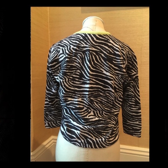 KINROSS Cashmere (Zebra Pattern) Cardigan, Sz S - Picture 2 of 6